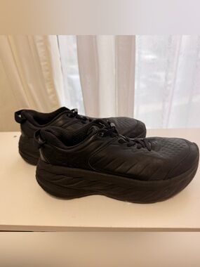 HOKA Bondi SR Cushioned Leather Slip Resistant & Water Resistant Shoes